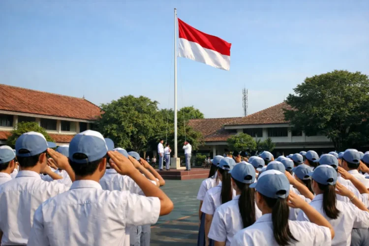 SMP Negeri 1 Indonesia Gelar Upacara Bendera Peringatan Hari Pendidikan Nasional